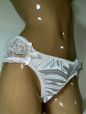 #ad #ad Glossy Smooth Butter 2nd Skin Satin Bikini Panties Sissy Silky Bridal Oily L XL $19.85
