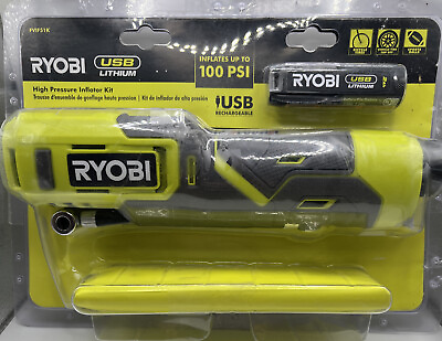#ad Ryobi FVIF51 USB Lithium Cordless High Pressure Portable Inflator. OPEN BOX $44.99