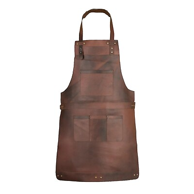 #ad Butcher Chef Cooking BBQ Apron 100% Leather Welding Woodworking Apron Costume $75.00