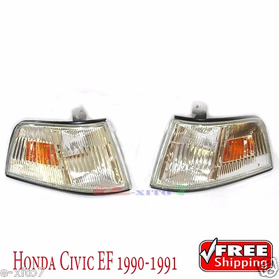 #ad New 1 Pair Honda Civic SH4 EF2 Corner Lamp Light 1990 1991 4th Gen ED EF Sedan $49.99