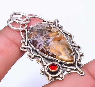 #ad Gift For Her 925 Solid Sterling Silver Natural Stick Agate Jewelry Pendant 2.07quot; $17.99