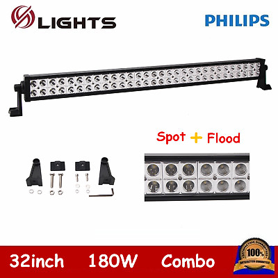 32inch 180W LED Light Bar Offroad Truck Spot Flood Combo RZR Ford Philips 30 33 $34.99