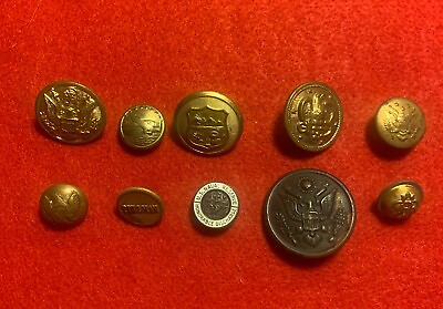 #ad CIVIL WAR ERA AND LATER MILITARY AND MORE BUTTON LOT OF 10... SEE PICS #BTL 3 $15.00