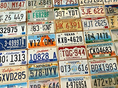 #ad Starter pack of 10 License Plates From 10 Different States in Craft Condition $34.99