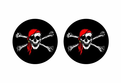 #ad 2x Sticker Round Roundel Flag Pirate Jolly Roger $3.41
