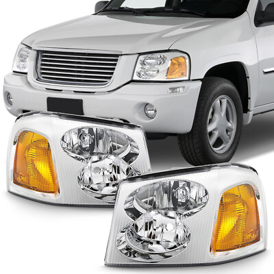#ad For 02 09 GMC Envoy Headlight Factory Style Replacement Crystal Clear Lamp Pair $108.66
