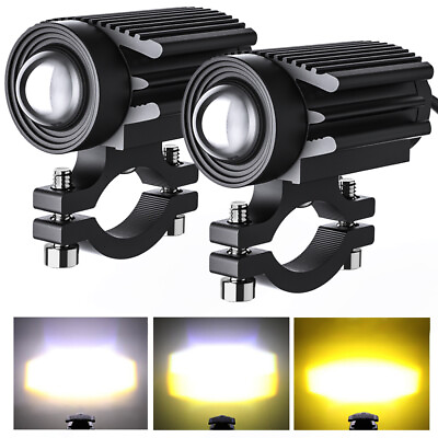 60W LED Spot Lights Auxiliary Motorcycle Headlight Driving Fog Lamp Yellow White $18.95