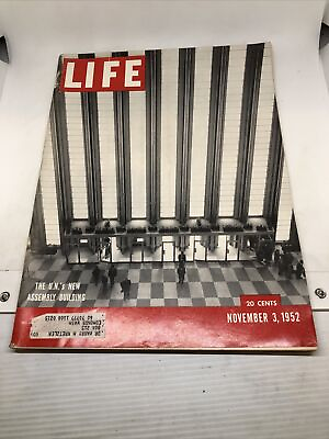 #ad Life Magazine November 3 1952 THE U.N.#x27;S NEW ASSEMBLY BUILDING $24.30