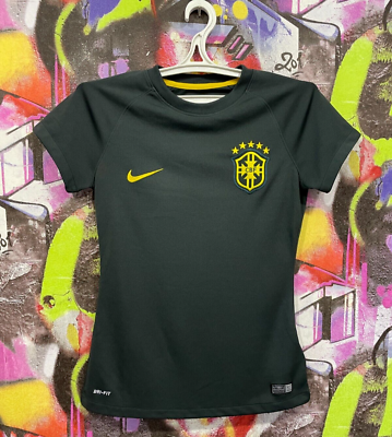 #ad Brazil 2014 2015 Third shirt 3rd Brasil CBF Soccer Jersey Shirt Nike Womens S $59.99
