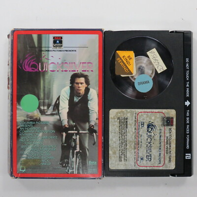 #ad QUICKSILVER Betamax Beta Columbia 1986 Kevin Bacon Side Sleeve NOT VHS $3.99