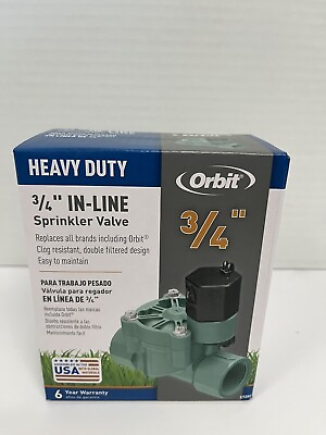 #ad Orbit 57280 3 4 Inch FPT Heavy Duty In line Sprinkler Valve 3 4quot; Connection $13.99