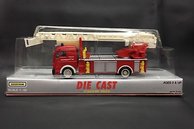 #ad Fire Engine Die Cast Truck Hedstrom 1:60 Feuerwehr Fire Truck With Ladder $12.99