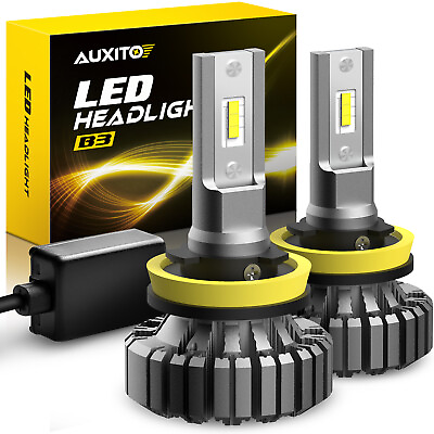 AUXITO H11 LED Headlight Fog Bulbs White Low Beam Conversion Kit 20000LM Bright $29.99
