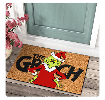 #ad Grinch Christmas Festival Decoration Front Door Carpet Indoor Outdoor Mat a Xmas $9.99