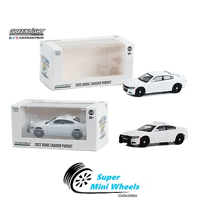 Greenlight 1:64 2 Cars Set Dodge Charger Pursuit With amp; Without Light bar $14.99