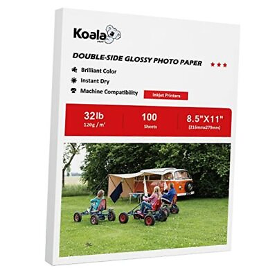 #ad Koala Double Side Thin Glossy Photo Paper 8.5x11 Inches 120gsm 100 8.5#x27;#x27;X11#x27;#x27; $26.56