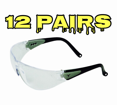 #ad ☀️ 12 Pairs Encon Veratti 1000 Safety Glasses Clear Shatterproof Z87 Lens $24.77