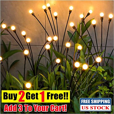 LED Solar Firefly Light Garden Waterproof Swaying Lamp Outdoor Landscape Decor $11.95