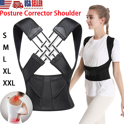 #ad Posture Corrector Shoulder Support Belt Body Brace Bad Back Lumbar Women Men NEW $11.59