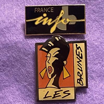 #ad Pin Badge France 2 Piece Set Les Vintage Rare $32.99