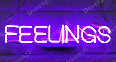 #ad Feelings Acrylic Neon Sign 14quot; Lamp Light Real Glass Bar Poster Artwork Z836 $80.63