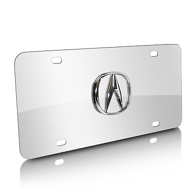 #ad Acura 3D Logo on Chrome Stainless Steel Metal Auto License Plate $40.99