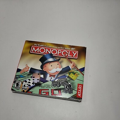 #ad Atari Monopoly PC CD ROM 2001 in Live Action 3D *NEW SEALED* Windows 95 98 $9.99