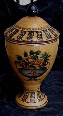 #ad Beautiful Ceramic Footed Urn GREAT CRACKLE EFFECT VERY GOOD COND $39.99