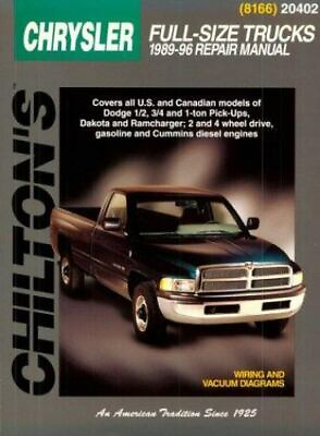 #ad Chrysler Full Size Trucks 1989 96 Chilton Total Car Care Series Manuals $10.53