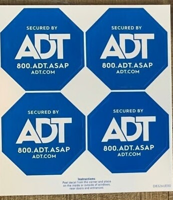 #ad 4 ADT WINDOW STICKER DECAL SIGN HOME SECURITY DOUBLE SIDED $5.00