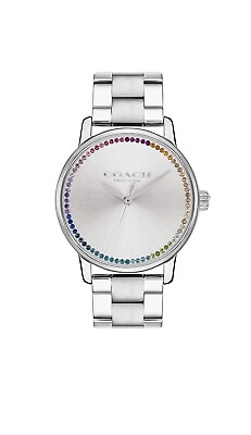 #ad Brand New Coach Grand Women’s Stainless Steel Rainbow Crystal Watch 14503968 $119.00