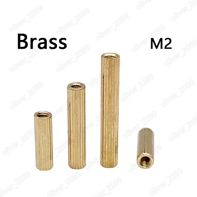 #ad M2 Female Female Brass Knurled Pillar Round Standoff Support Spacer Pillar $44.95