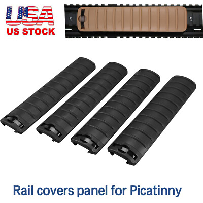#ad 4pcs Pack Tactical Rail Cover Protector Weaver Picatinny Rail Panel Ribbed USA $9.99