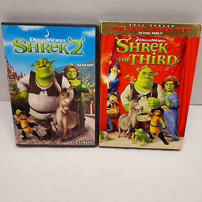 #ad Dreamworks Shrek 2 2004 amp; Shrek the Third 2007 Both Full Screen DVD#x27;s $10.00