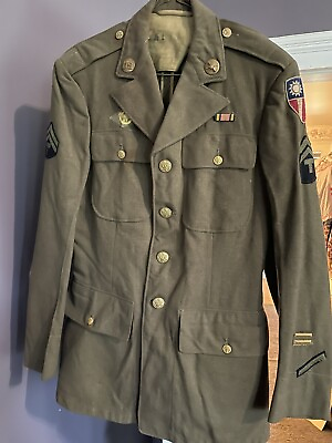 #ad WW2 US CBI Theater Made Patched Dress Jacket Air Corps AAF $51.99