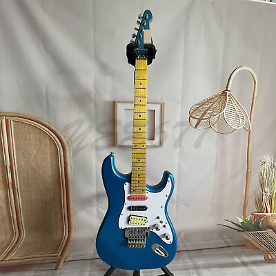 #ad Metallic Blue ST Electric Guitar SSH Pickups Floyd Rose Bridge Maple Fretboard $258.00