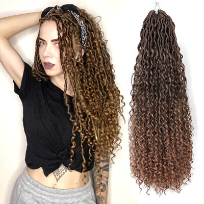 #ad 14quot; 26quot; Goddess Faux Locs Crochet Hair River Locs Curly Braiding Hair Extensions $12.80