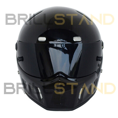 #ad DOT Gloss Black Full Face Motorcycle Helmet For Street Racing ATV Smoke Visor $143.58