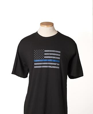 #ad United Police American Flag Thin Blue Line Street OPS T Shirt Black USA MADE $14.99