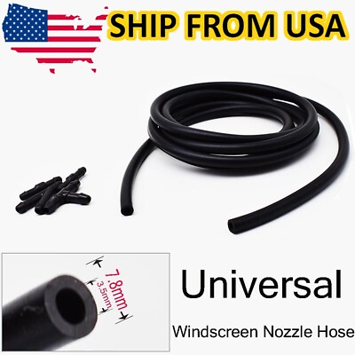 #ad Windshield Washer Nozzles Hose Tube T Y Straight For Front Window Headlight Pump $8.99