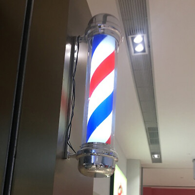 #ad 28quot; Barber Pole Stand Lamp Shop Sign Light Vintage Light LED Rotating Waterproof $71.82