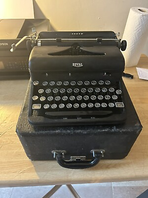 #ad Vintage royal Arrow typewriter in case $125.00