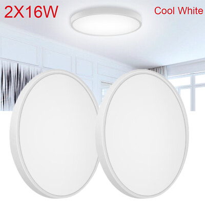 #ad 2X16W LED Ceiling Down Light Thin Flush Mount Kitchen Lamp Home Fixture 6000K $18.99