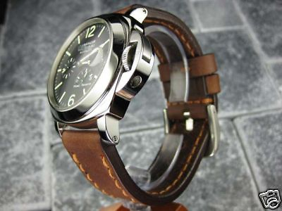 #ad 22mm NEW COW LEATHER STRAP Brown WATCH BAND for fits PANERAI PAM Copper x1 $49.29