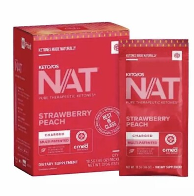 #ad Pruvit Keto OS NAT Ketones 20 Packets Charged FREE SHIPPING Strawberry Peach $80.90
