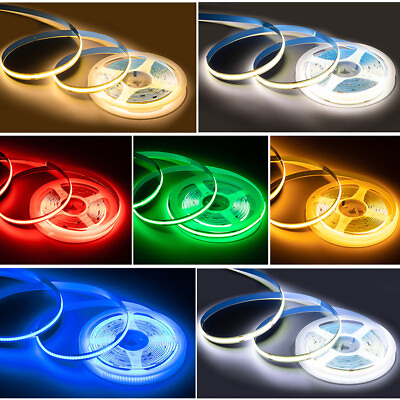 #ad #ad 16.4ft 24V 528 Leds m COB LED Light Strip Flexible Tape Home Car Party Lighting $28.00