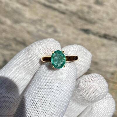 #ad Natural Emerald Gemstone 925 Sterling Silver Handmade Cocktail Ring For Girls $101.73