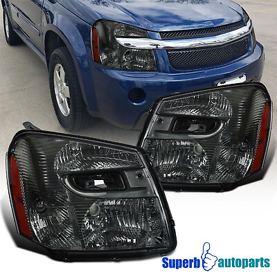 #ad Fits 2005 2009 Chevy Equinox Replacement Headlight Smoke Head Lamps LeftRight $76.98