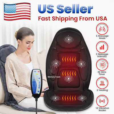 #ad Snailax Massage Seat Cushion with Heated Neck Back Massager Chair for Car Home $59.99