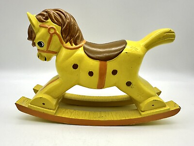 #ad Vintage Fitz And Floyd Yellow amp; Brown Rocking Horse Bank $20.00